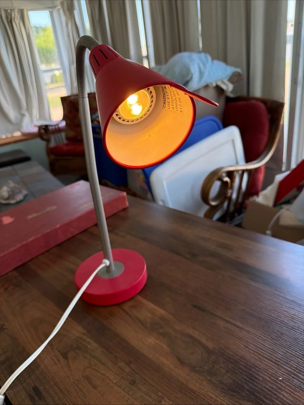 IKEA Red Adjustable Gooseneck Desk Lamp